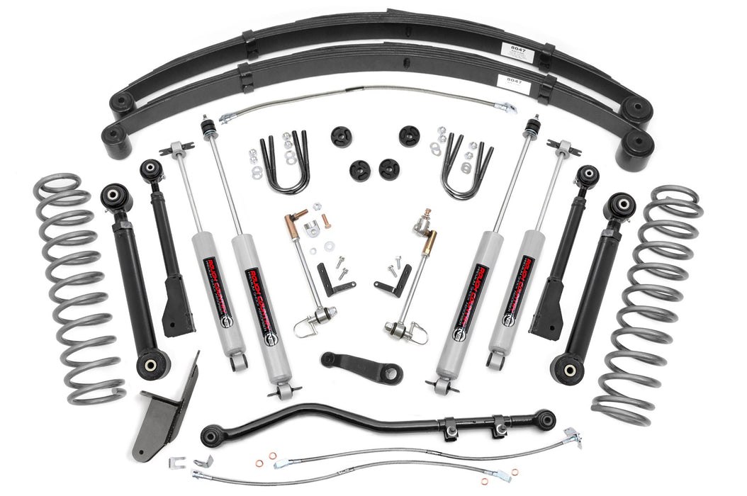 Rough Country 4.5 Inch Lift Kit, RR Springs, X-Series, Jeep Cherokee XJ 2WD/4WD (1984-2001), view 2