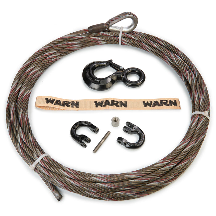 Warn 82784 WIRE ROPE ASSEMBLY 7/16 IN DIA x 100 FT WITH COUPLING LINK AND HOOK