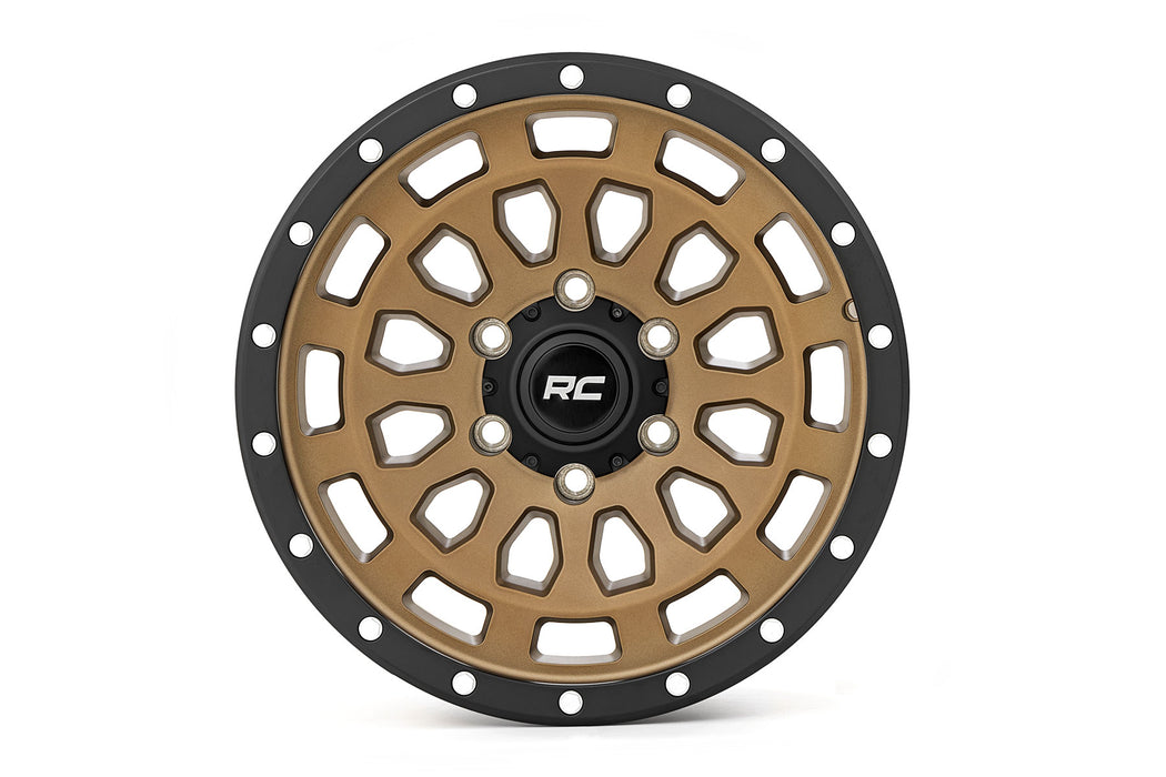 Rough Country 87 Series Wheel/Simulated Beadlock/Bronze/Black/17x8.5/5x4.5/+0mm