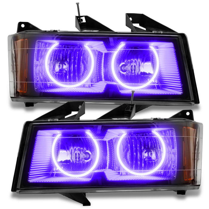 ORACLE 2004-2012 Chevrolet Colorado Pre-Assembled LED Halo Headlights - UV/Purple