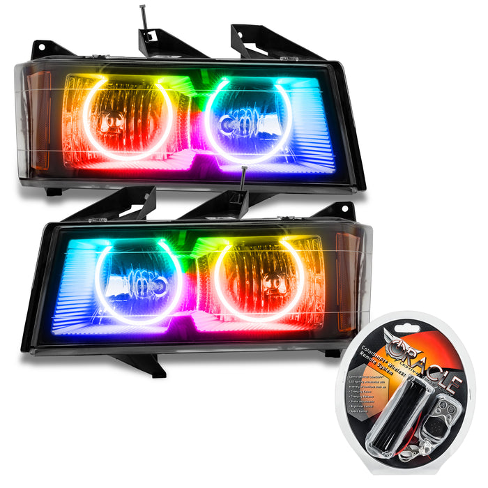 ORACLE 2004-2012 Chevrolet Colorado Pre-Assembled Halo Headlights - ColorSHIFT - with RF Controller