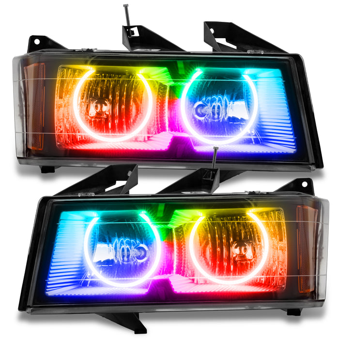 ORACLE 2004-2012 Chevrolet Colorado Pre-Assembled Halo Headlights - ColorSHIFT - with No Controller