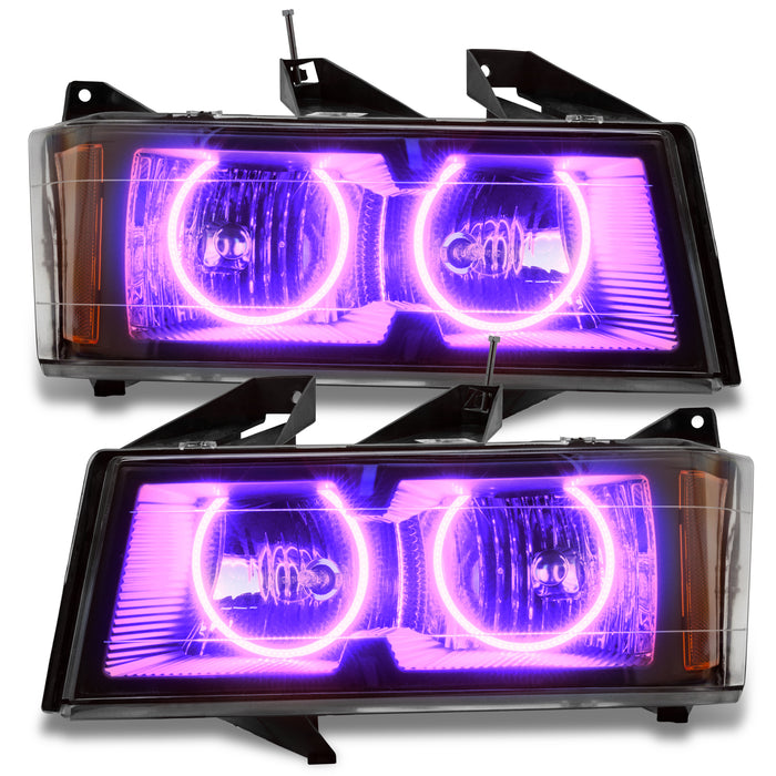 ORACLE 2004-2012 Chevrolet Colorado Pre-Assembled Halo Headlights - ColorSHIFT - with No Controller