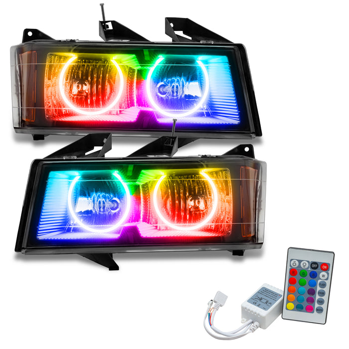 ORACLE 2004-2012 Chevrolet Colorado Pre-Assembled Halo Headlights - ColorSHIFT - with Simple Controller