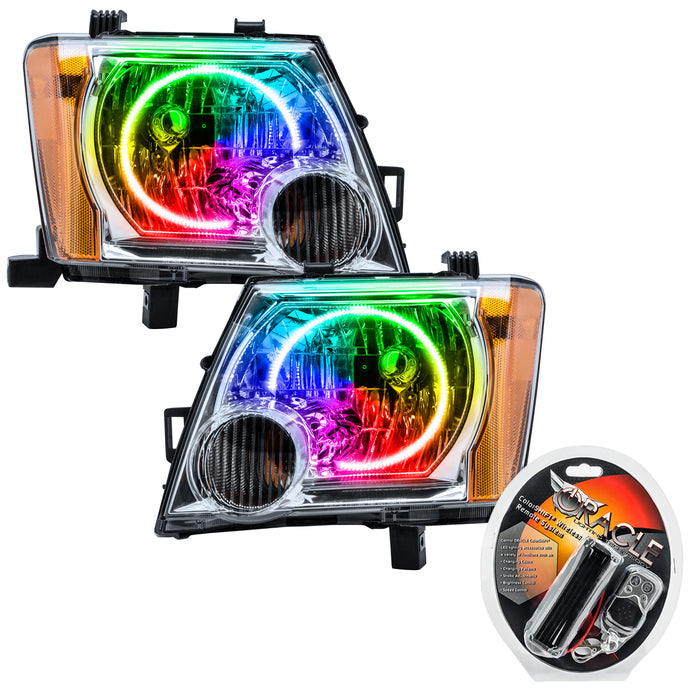 ORACLE 2005-2014 Nissan Xterra Pre-Assembled Halo Headlights - ColorSHIFT - with RF Controller