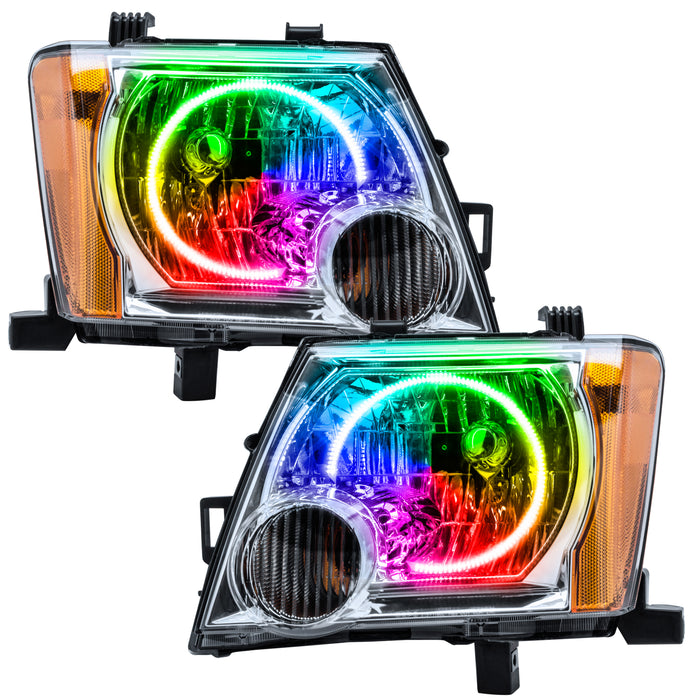 ORACLE 2005-2014 Nissan Xterra Pre-Assembled Halo Headlights - ColorSHIFT - with No Controller