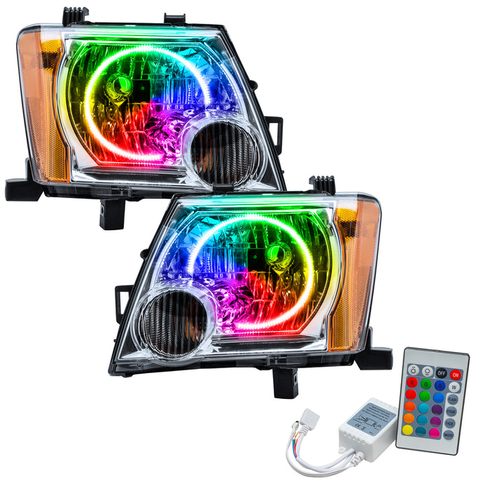 ORACLE 2005-2014 Nissan Xterra Pre-Assembled Halo Headlights - ColorSHIFT - with Simple Controller