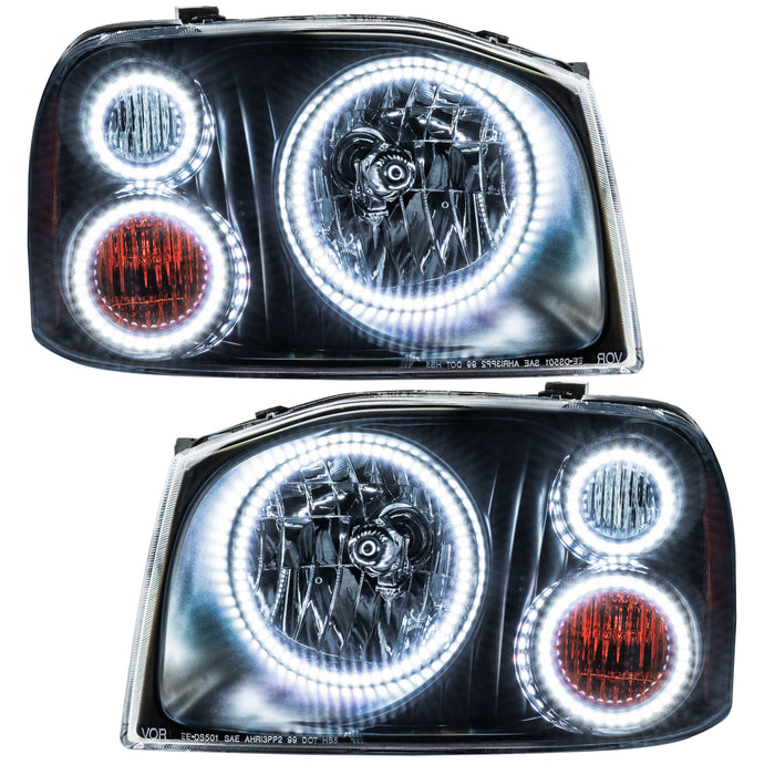 ORACLE 2001-2004 Nissan Frontier Pre-Assembled Halo Headlights - (Triple Halos) - ColorSHIFT - with 2.0 Controller