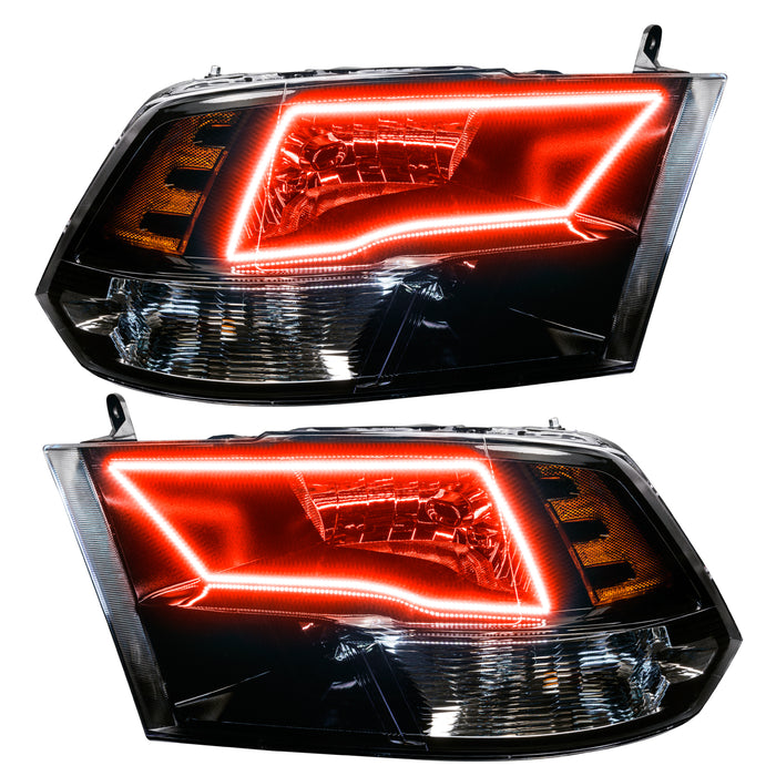 ORACLE 2009-2018 RAM 1500 Sport Pre-Assembled ColorSHIFT with SWITCHBACK Halo Headlights - (Black)