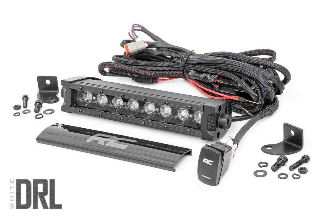 Rough Country 8 Inch Black Series LED Light Bar - Single Row - Cool White DRL
