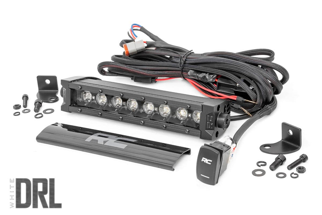 Rough Country 8 Inch Black Series LED Light Bar - Single Row - Amber DRL