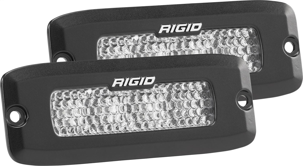 RIGID Industries 925513 SR-Q Series PRO, Flood Diffused, Flush Mount, Black Housing, Pair