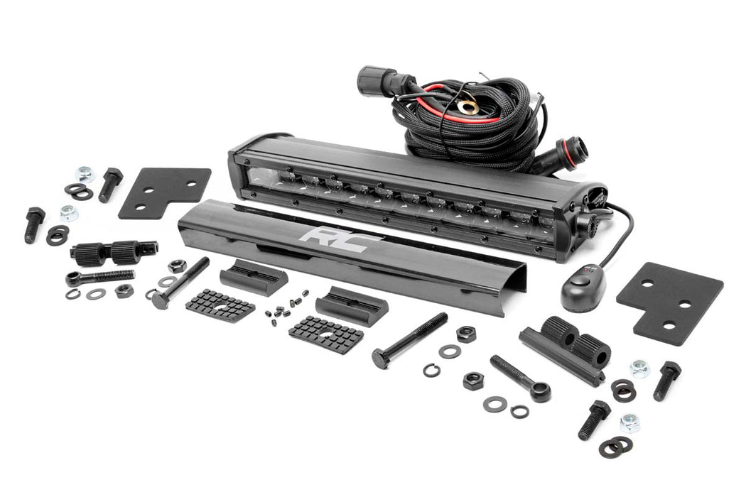 Rough Country LED Light Kit - Bumper Mount - 12" Black Single Row | Polaris Ranger XP 1000