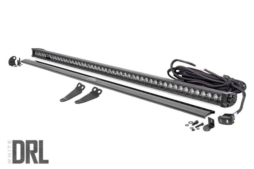 Rough Country LED Light Kit - Lower Windshield - 50" Black Single Row - White DRL | Polaris General XP 4 1000