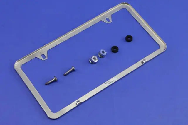 License Plate Frame, Bright Polished, Slim Edge, No Logo