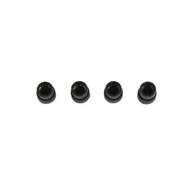 Valve Stem Caps, Set of 4, Black with White Center