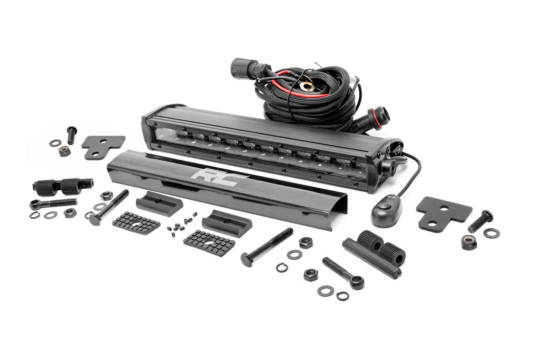 Rough Country LED Light - Bumper Mount - 12" Black Single Row | Can-Am Defender HD 8/HD 9/HD 10
