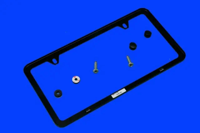 License Plate Frame, Black Stainless Steel, Slimline