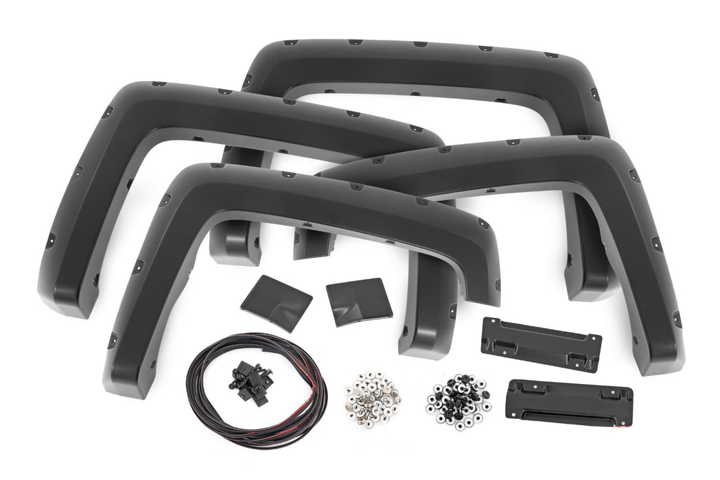 Rough Country Pocket Fender Flares - 6'7" &amp; 8' Bed - G7J Rainforest Green | Chevy Silverado 1500 (14-18)/2500HD