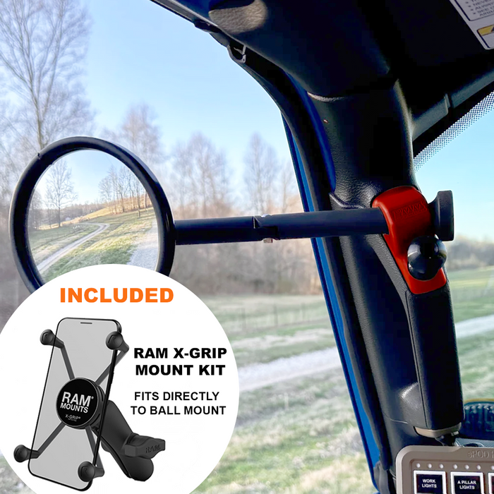 JL/JLU A-Pillar Side Jeep Mirrors with Base Mount Driver AND Passenger