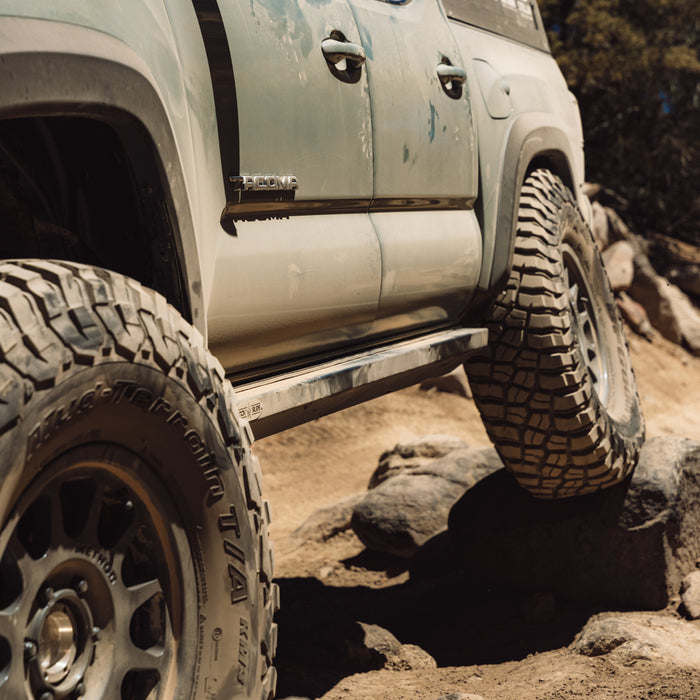 Tacoma Rock Sliders For 05-23 Toyota Tacoma Standard Bed Black Powdercoat Steel Rock Slide Engineering