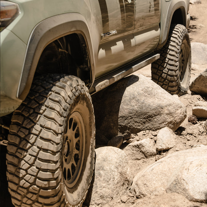 Tacoma Rock Sliders For 05-23 Toyota Tacoma Standard Bed Black Powdercoat Steel Rock Slide Engineering