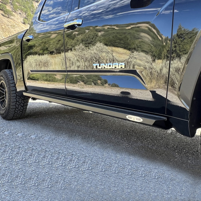 Tundra Rock Sliders For 22-24 Toyota Tundra Black Powdercoat Steel Rock Slide Engineering