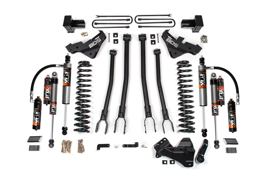 BDS 20-22 Ford F-450 4WD 4" 4-Link Suspension Lift Kit, 3.5" Rear, Block - Fox 2.0 IFP Performance Series Shocks Front and Rear