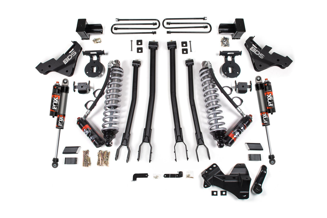 BDS 20-22 Ford F-450 4WD 4" Coilover 4-Link Suspension Lift Kit, 3.5" Rear, Block - Fox 2.5 Performance Elite Series C/O Front, Fox 2.5 Performance Elite Series Front, Fox 2.5 Performance Elite Series Rear