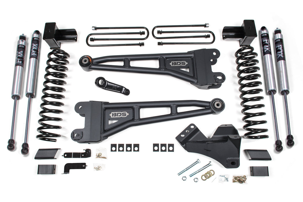 BDS 20-22 Ford F-450 4WD 4" Radius Arm Suspension Lift Kit, 3.5" Rear, Block - NX2 Nitro Series Shocks Front and Rear