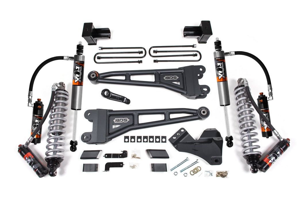 BDS 23-25 Ford F-450 4WD 4" Coilover Radius Arm Suspension Lift Kit, 3.5" Rear, Block - Fox 2.5 Performance Elite Series C/O Front, Fox 2.5 Performance Elite Series Front, Fox 2.5 Performance Elite Series Rear