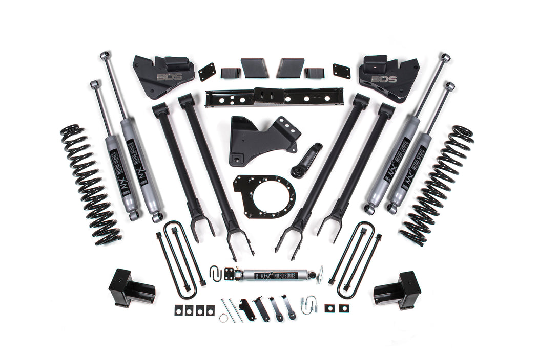 BDS 6" Lift Kit | 4-Link Conversion Ford F250/F350 Super Duty 17-19 4WD Diesel Leaf Springs