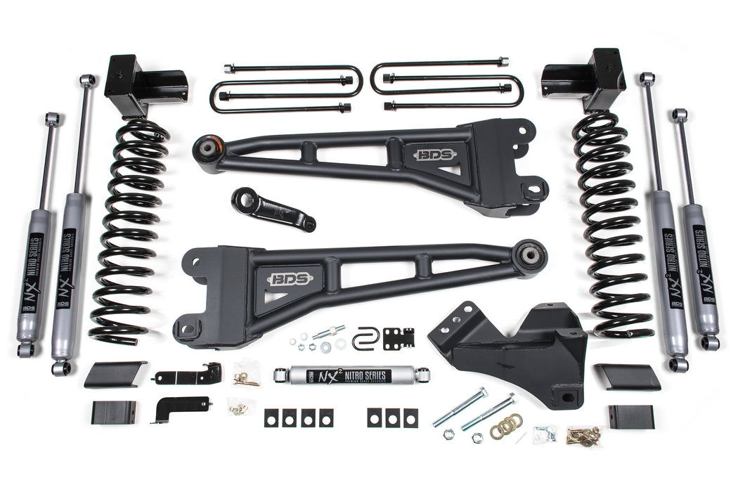 BDS 4" Lift Kit | w/ Radius Arm Ford F250/F350 Super Duty 17-19 4WD Diesel Leaf Springs