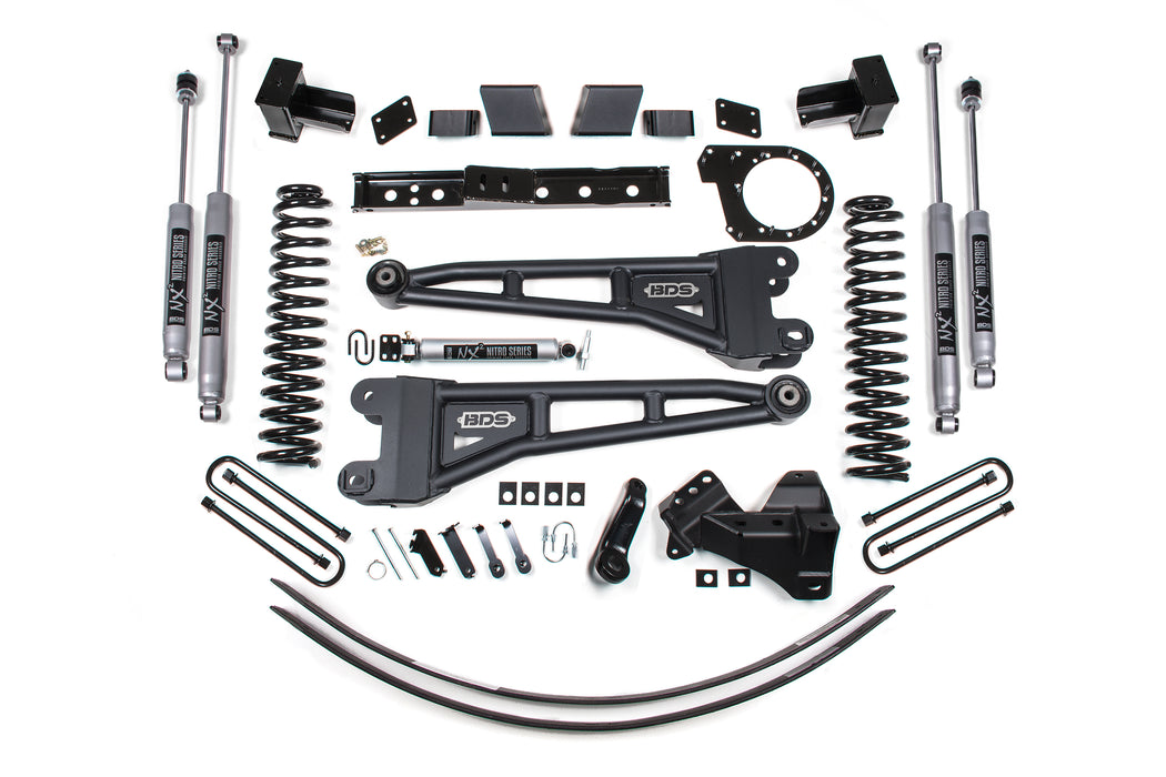 BDS 6" Lift Kit | w/ Radius Arm Ford F250/F350 Super Duty 17-19 4WD Diesel 5" Block 3 Leaf Main