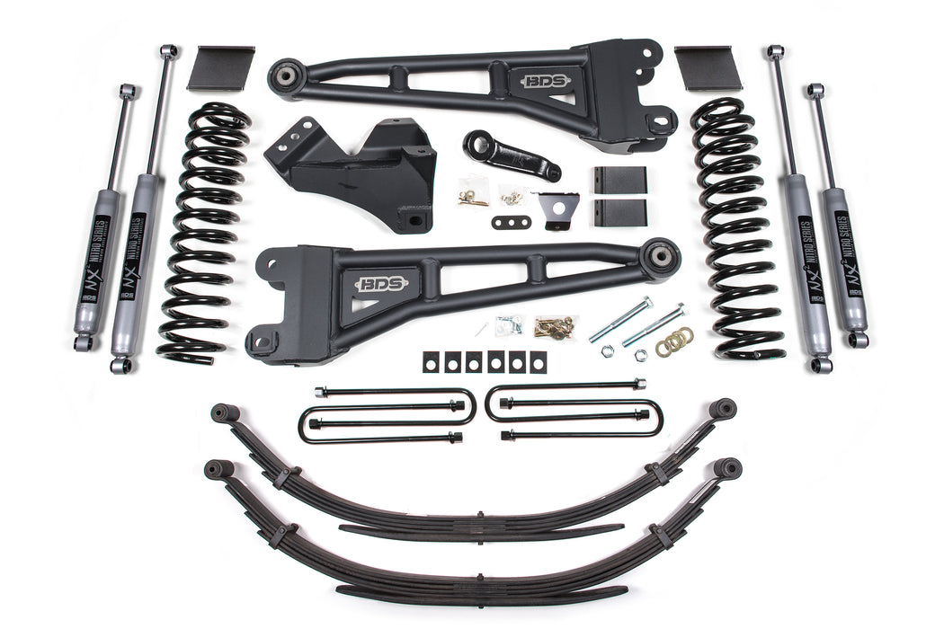 BDS 6" Lift Kit | w/ Radius Arm Ford F250/F350 Super Duty 11-16 4WD Gas Factory 2" Rear Blocks