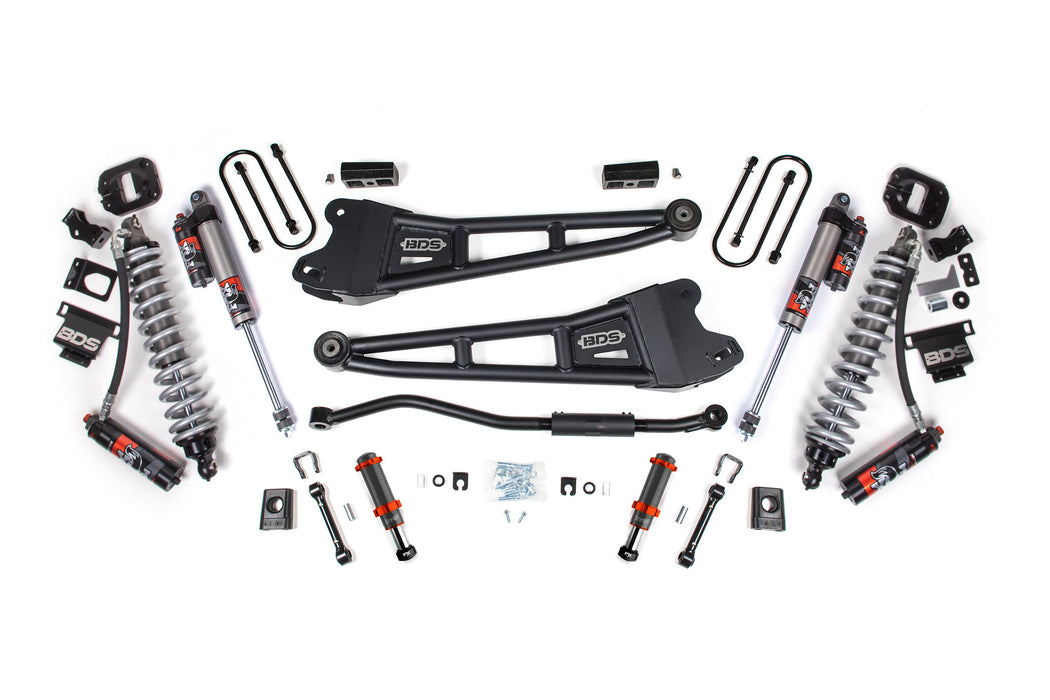 BDS 13-18 Ram 3500 4WD 3" Radius Arm Suspension Lift Kit, 2" Rear, Block, Diesel - Fox 2.5 Performance Elite Series C/O Front, FOX 2.0 Front Bump, Fox 2.5 Performance Elite Series Rear