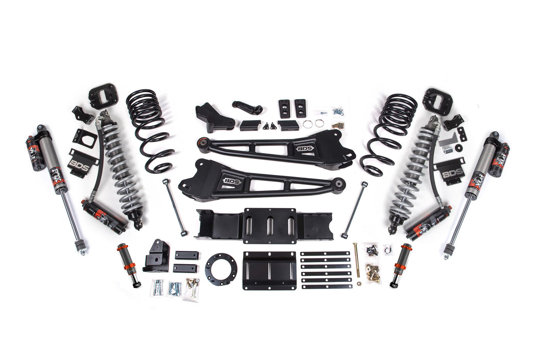 BDS 19-24 Ram 2500 4WD 4" Radius Arm Suspension Lift Kit, 2.5" Rear, Coil Spring, Diesel - Fox 2.5 Performance Elite Series C/O Front, FOX 2.0 Front Bump, Fox 2.5 Performance Elite Series Rear