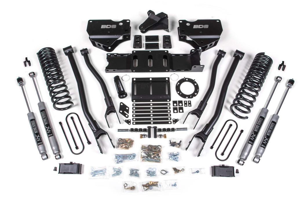 BDS 4" Lift Kit | w/ 4-Link Ram 3500 19-24 4WD Diesel Without Factory Rear Overload Leaf 8 Bolt