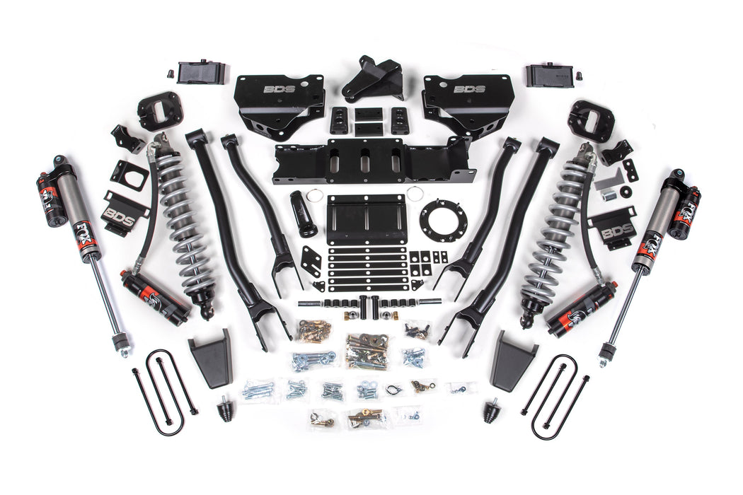 BDS 19-24 Ram 3500 4WD 4" 4-Link Suspension Lift Kit, 2" Rear, Block w/o Overload, 6 Bolt Diesel - Fox 2.5 Performance Elite Series C/O Front, Fox 2.5 Performance Elite Series Rear
