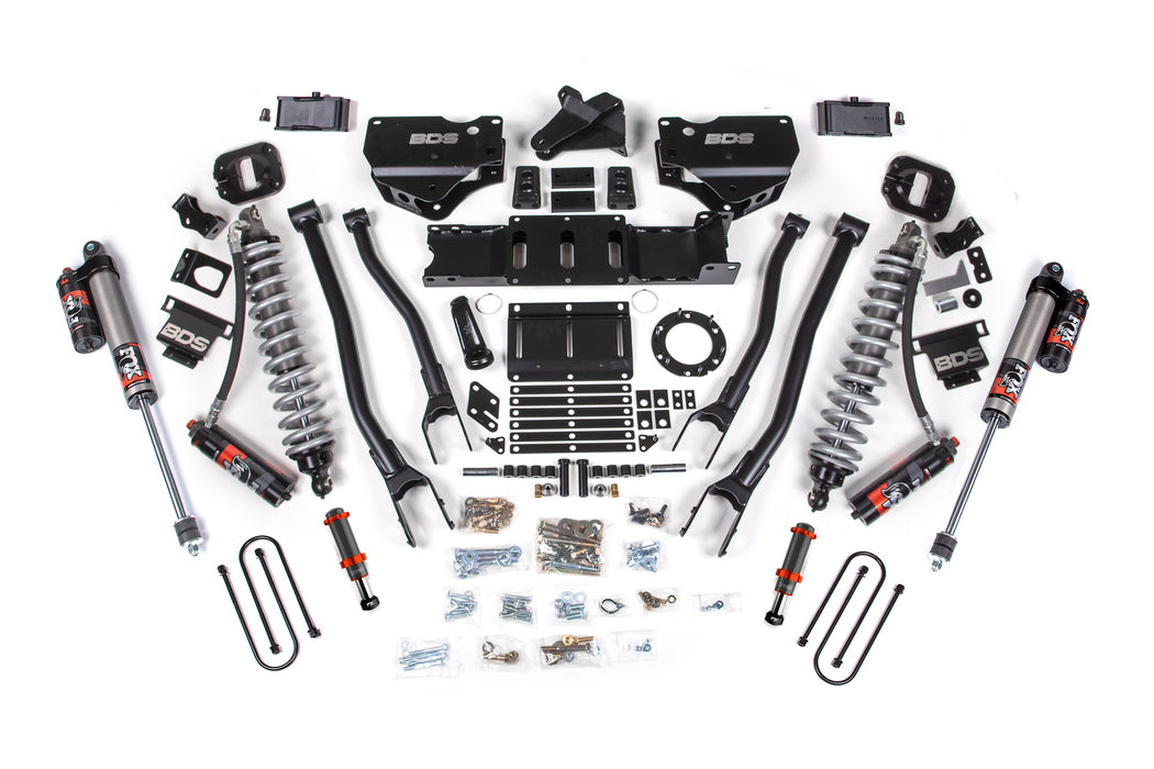 BDS 19-24 Ram 3500 4WD 4" 4-Link Suspension Lift Kit, 2" Rear, Block w/o Overload, 6 Bolt Diesel - Fox 2.5 Performance Elite Series C/O Front, FOX 2.0 Front Bump, Fox 2.5 Performance Elite Series Rear