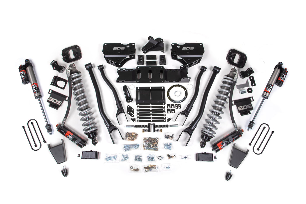 BDS 19-24 Ram 3500 4WD 4" 4-Link Suspension Lift Kit, 2" Rear, Block w/ Overload, 6 Bolt Diesel - Fox 2.5 Performance Elite Series C/O Front, Fox 2.5 Performance Elite Series Rear