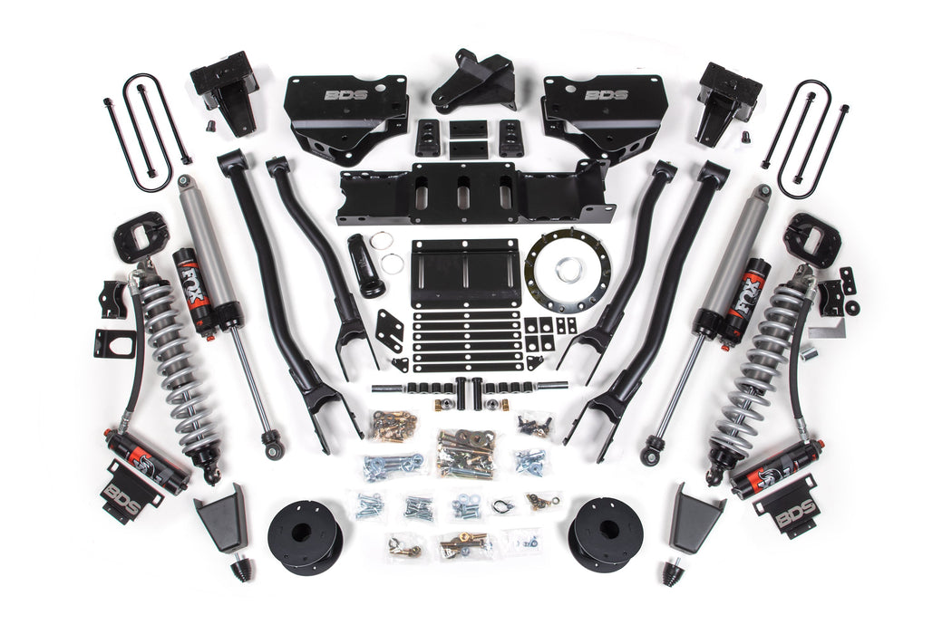 BDS 19-24 Ram 3500 4WD 6" 4-Link Suspension Lift Kit, 5" Rear, Block w/o Overload, 6 Bolt Diesel - Fox 2.5 Performance Elite Series C/O Front, Fox 2.5 Performance Elite Series Rear