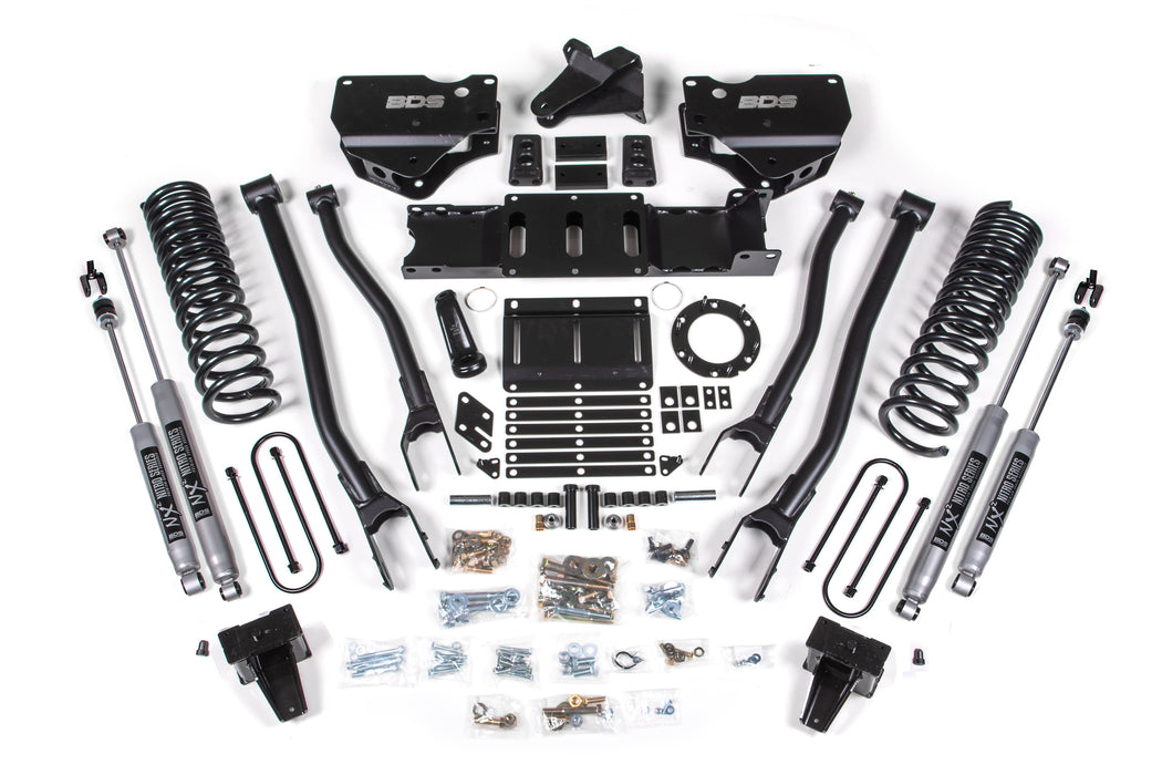 BDS 6" Lift Kit | w/ 4-Link Ram 3500 19-24 4WD Diesel With Factory Rear Overload Leaf 6 Bolt