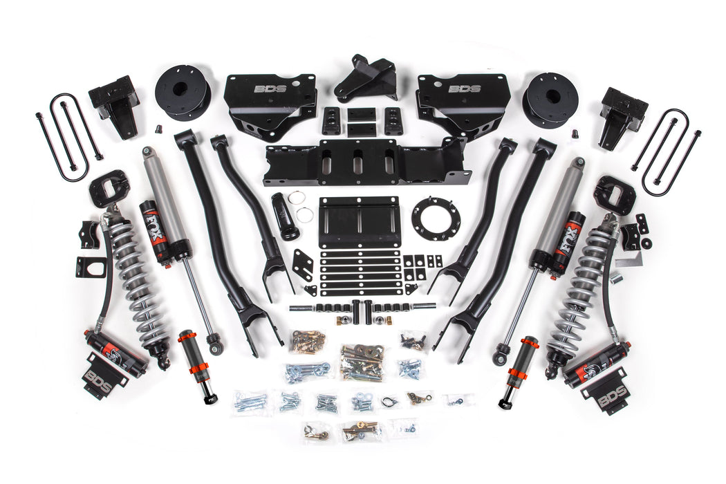 BDS 19-24 Ram 3500 4WD 6" 4-Link Suspension Lift Kit, 5" Rear, Block w/ Overload, 6 Bolt Diesel - Fox 2.5 Performance Elite Series C/O Front, Fox 2.5 Performance Elite Series Rear