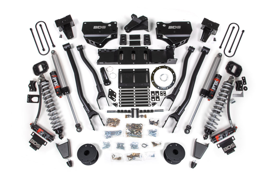 BDS 19-24 Ram 3500 4WD 6" 4-Link Suspension Lift Kit, 5" Rear, Block w/ Overload, 8 Bolt Diesel - Fox 2.5 Performance Elite Series C/O Front, Fox 2.5 Performance Elite Series Rear