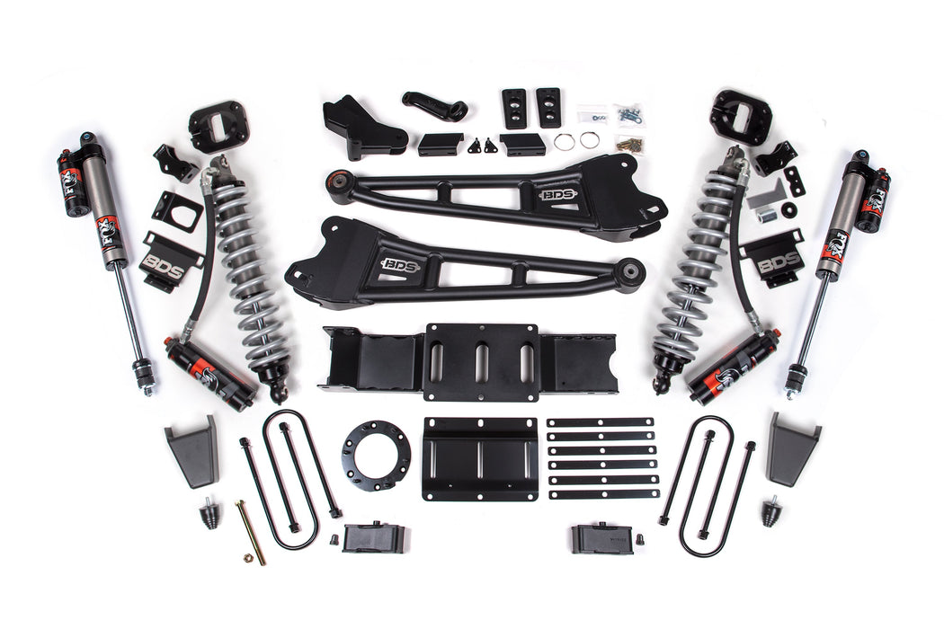 BDS 19-24 Ram 3500 4WD 4" Radius Arm Suspension Lift Kit, 2" Rear, Block w/o Overload, 6 Bolt Diesel - Fox 2.5 Performance Elite Series C/O Front, Fox 2.5 Performance Elite Series Rear