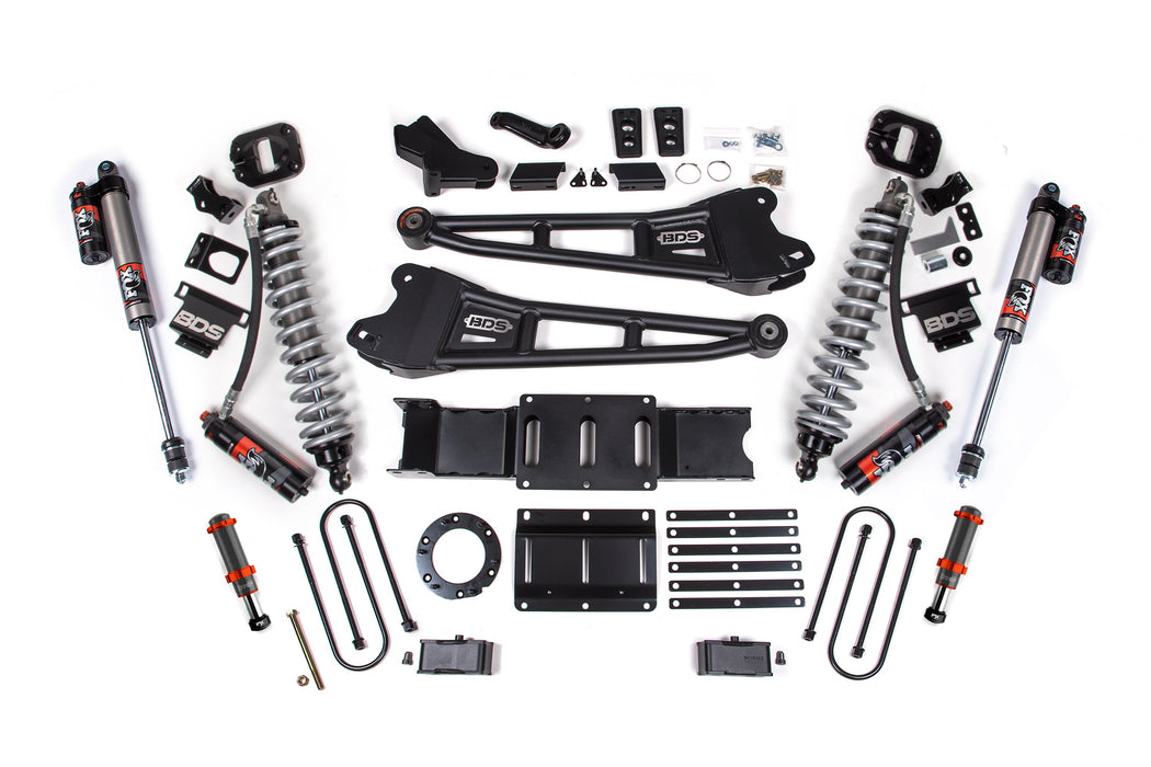 BDS 19-24 Ram 3500 4WD 4" Radius Arm Suspension Lift Kit, 2" Rear, Block w/o Overload, 6 Bolt Diesel - Fox 2.5 Performance Elite Series C/O Front, FOX 2.0 Front Bump, Fox 2.5 Performance Elite Series Rear