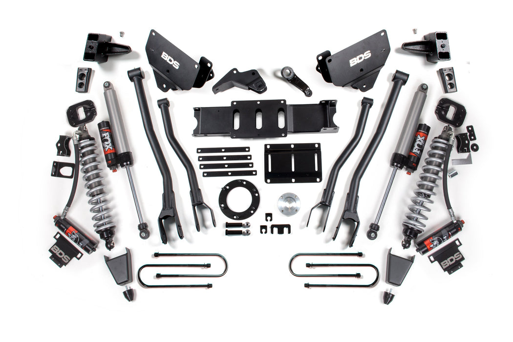 BDS 13-18 Ram 3500 4WD 6" 4-Link Suspension Lift Kit, 4" Rear, Block, 6 Bolt Diesel - Fox 2.5 Performance Elite Series C/O Front, Fox 2.5 Performance Elite Series Rear