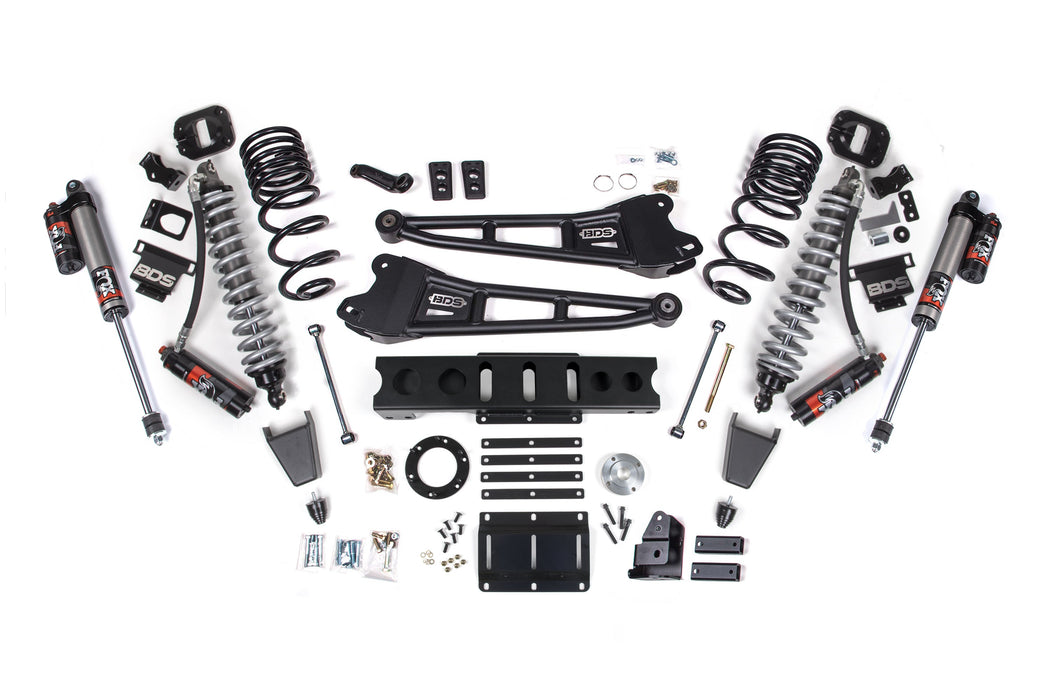 BDS 13-18 Ram 3500 4WD 6" 4-Link Suspension Lift Kit, 4" Rear, Block, 6 Bolt Diesel - Fox 2.5 Performance Elite Series C/O Front, FOX 2.0 Front Bump, Fox 2.5 Performance Elite Series Rear