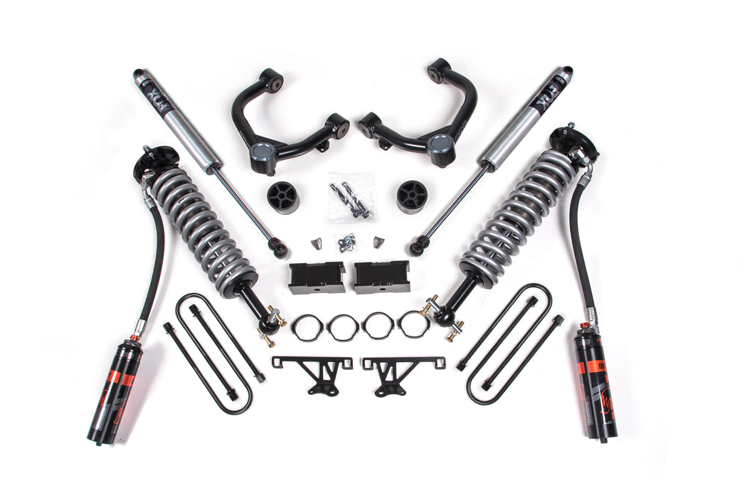 BDS 25-26 Chevy Tb/GMC AT4 1500 4WD 1.5" Suspension Lift Kit, 0.5" Rear, Block - Fox 2.5 Performance Elite Series C/O Front, Fox 2.0 Performance Series Rear
